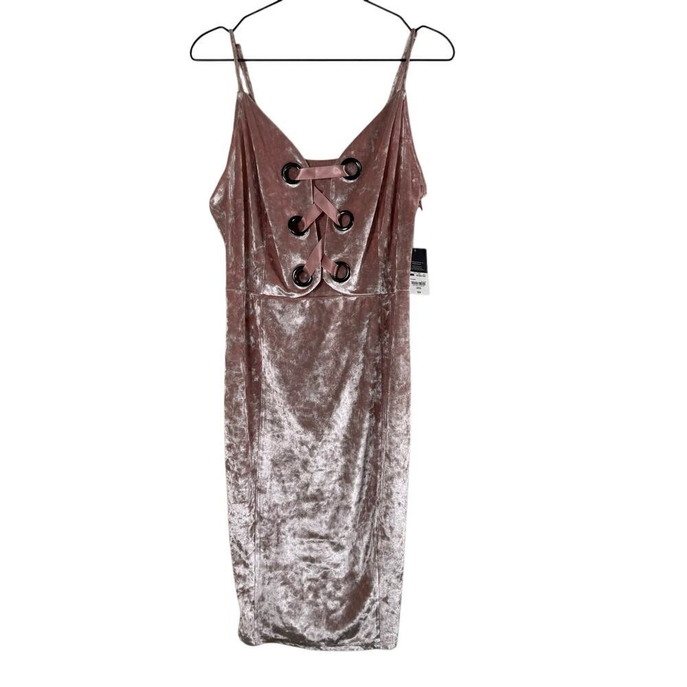 NEW Project Runway Women's Pale Mauve Spaghetti Strap Sexy Velvet Dress Size L